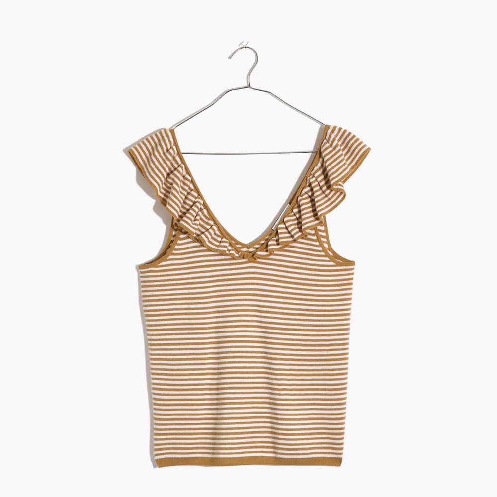 Madewell Belhaven Ruffle Sweater Tank Sweater